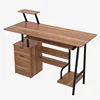 Modern Computer Desk PC With Shelf and Drawers Home Office Wooden&Metal Laptop Stand