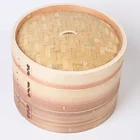 Eco-Friendly Chinese cuisine Natural Wood & Bamboo 4 Layer Steamer 4-16Inch Steams Bamboo Wood