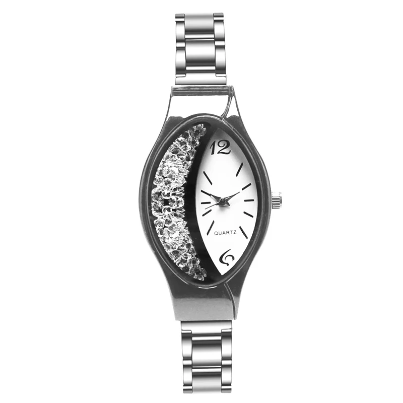 

Flow Rhinestone Ellipse Women Alloy Strap Small Dial Quartz Watch Luxury Brand Ladies Bracelet Wristwatch (KWT2114), As the picture