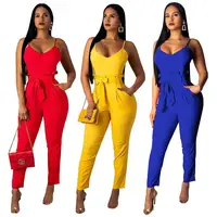 Casual spaghetti strap v neck pencil pants bodycon bandage sleeveless women rompers
Casual spaghetti strap v neck pencil pants bodycon bandage sleeveless women rompers