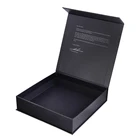 Custom logo recycled black magnetic closure cardboard box