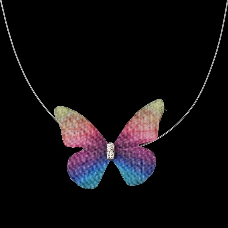 Korean Style Summer Beach Jewelry Fishing Wire Chiffon Colorful Butterfly Choker Invisible Necklace For Lady, As picture
Korean Style Summer Beach Jewelry Fishing Wire Chiffon Colorful Butterfly Choker Invisible Necklace For Lady, As picture