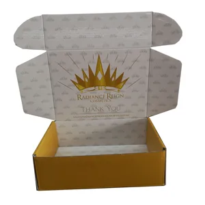 shipping mailer boxes gold foil custom corrugated cardboard