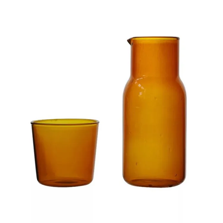 Wholesale hot water borosilicate glass pitcher with drinking cup, jug set 550ml, Transparent
Wholesale hot water borosilicate glass pitcher with drinking cup, jug set 550ml, Transparent