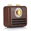 Classic design portable cheap style water transprinting wood ABS chargeable battery pack am fm portable radio vintage antique