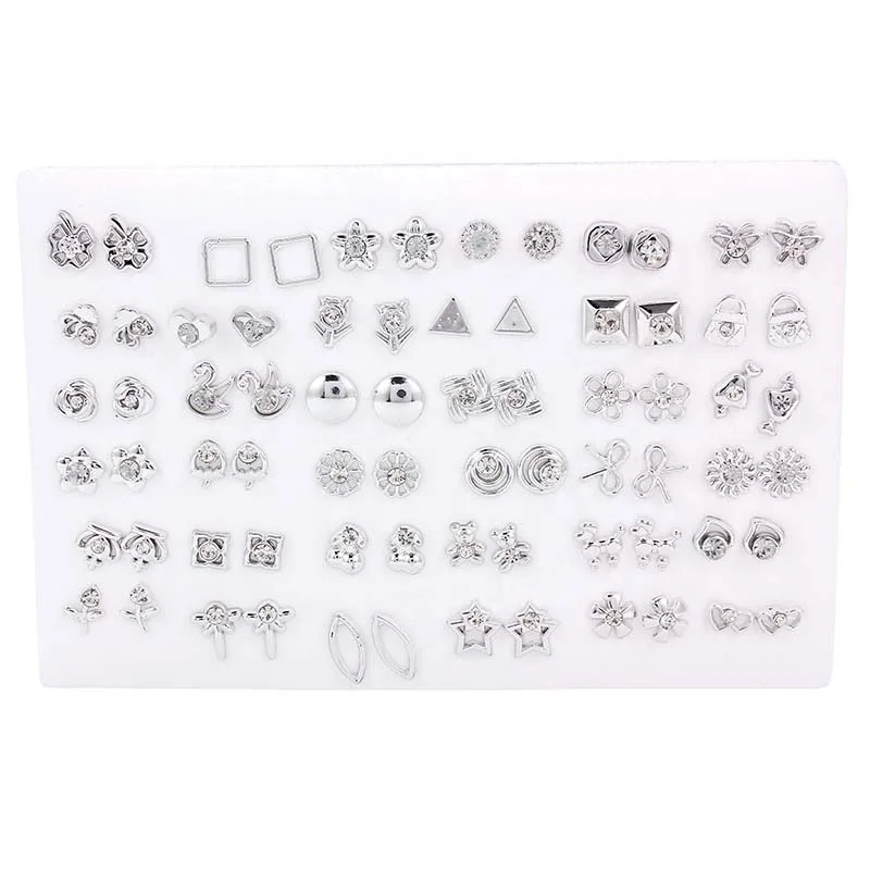 36Pairs/lot Silver Women Butterfly Bowknot Flower Swan Small Crystal Stud Earrings Sets Girl Children Jewelry Party Gift
36Pairs/lot Silver Women Butterfly Bowknot Flower Swan Small Crystal Stud Earrings Sets Girl Children Jewelry Party Gift