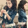 KS0112 Fancy selvedge design kids denim jackets wholesale boutique clothing girl