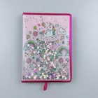 PVC cover Gel liquid glitter shaking notepad, diary, notebook for students