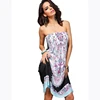 Hot Sale Foreign Trade Wholesale Sexy Tube Top Dresses Women Midi Custom Print Dress