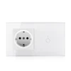 Touch screen German electrical light switch with 16A socket