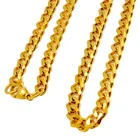 Olivia fashion mens curb 100 meters dubai stainless steel link chain 18k gold chain necklace