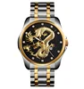 New design 2019 luxury men watch Skmei 9193 golden dragon watch stainless steel quartz diamond watches