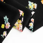 97% polyester 3% spandex stretch crepe fabric All-over Printed Black Fabric for blouse dress skirt
