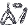 Wholesale quality England style elegant striped cotton fabric pet chest strap dog leads collar