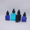 Essential oil square 10ml glass bottles blue with paper tube