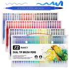 72 Watercolor Effects Dual Tip Brush Pen Marker Set Flexible Brush Fineliner Tips For Coloring Books Manga Calligraphy