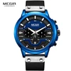 MEGIR 2080 Fashion Blue Watch Men Quartz Clock Multifunction Calendar Sports Mens Watches Top Brand Luxury