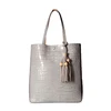 High quality croc embossed leather girls shopping bags women handbags tote bag beach bag