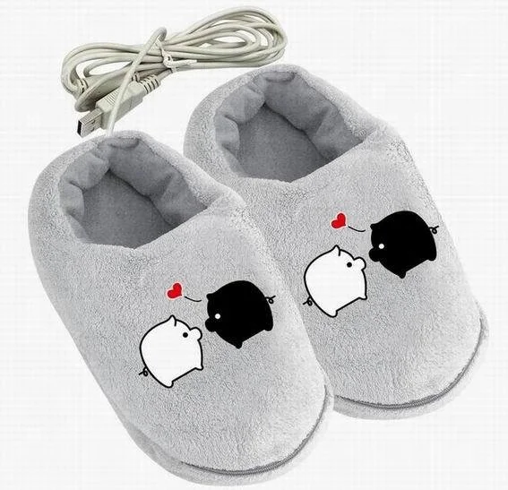 Winter USB black and white pig shoes can be disassembled washed thickened warm feet charged heated warm plush slippers
Winter USB black and white pig shoes can be disassembled washed thickened warm feet charged heated warm plush slippers
