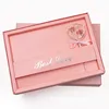 Customized pink paper candy lollipop chocolate Packaging box with sliver stamp