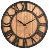 High Quality Vintage Wall Clock Wood Round Carved Decorative Wall Hanging Clock