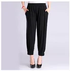 Women Casual Wear Printed Ice Silk Knickers Breathable Cooling Harem Pants