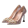 Made In China Pumps High Heel Glitter Diamonds Dress Shoes For Ladies