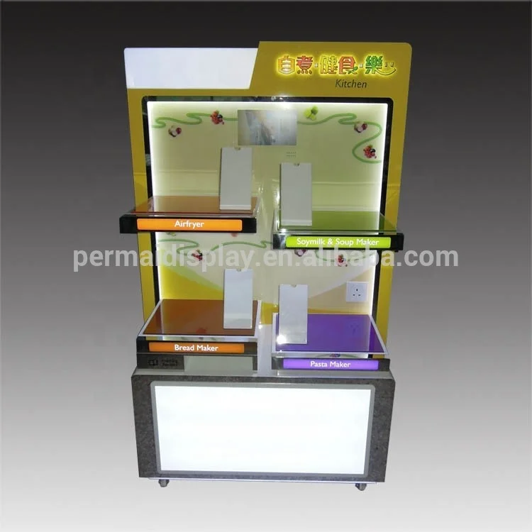 brand cosmetic display booth wood acrylic make up store fixture