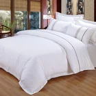 C5 Queen Size Bedding Set 300T 100% Cotton White Hotel Bed Sheet