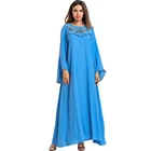 Zakiyyah 7612 Muslim kaftan Turkey dress women Loose dress Dubai Moroccan style Embroidery Abaya Islamic clothing