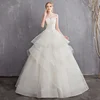 Custom Robbons Lace Bridal Gown Sweet Flower Wedding Dress