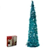 2019 new product ideas easy pop up Christmas tinsel tree collapsible xmas tree decorations with silver snowflakes