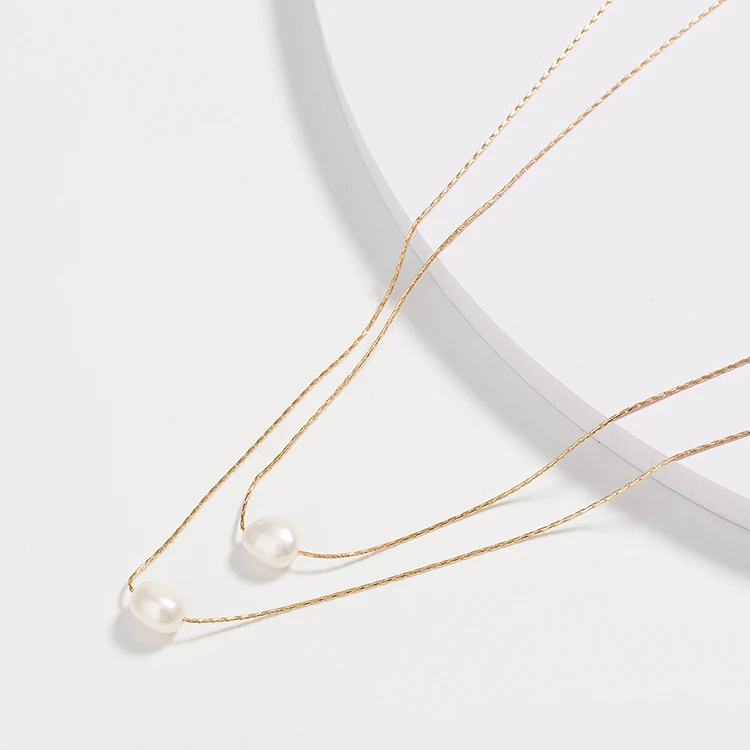 Minimalist Gold Multi Layer Freshwater Pearl Necklace With Gold Brass Chain Choker Necklaces For Youth Women
Minimalist Gold Multi Layer Freshwater Pearl Necklace With Gold Brass Chain Choker Necklaces For Youth Women