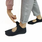 Anti-slip Deodorant and sweat-absorbent Cotton yoga black sock
