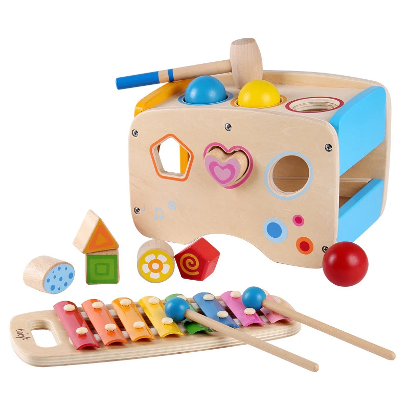 Высокое качество Детские Малыш ксилофон музыка инструкция заземления скамейке игрушки деревянные развивающие форма сортировщик игрушки