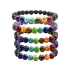 Chakra jewelry wholesale, 7 chakra natrual stone bracelet, Essential oils Lava beads Bracelet