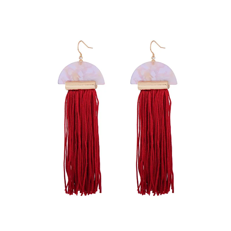 ed00343b Bohemian Vintage Gold Plated Fan Shape Acrylic Dark Red Fringe Tassel Earrings
ed00343b Bohemian Vintage Gold Plated Fan Shape Acrylic Dark Red Fringe Tassel Earrings