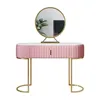 Modern Bedroom Marble Table Top Makeup Dresser With Mirror