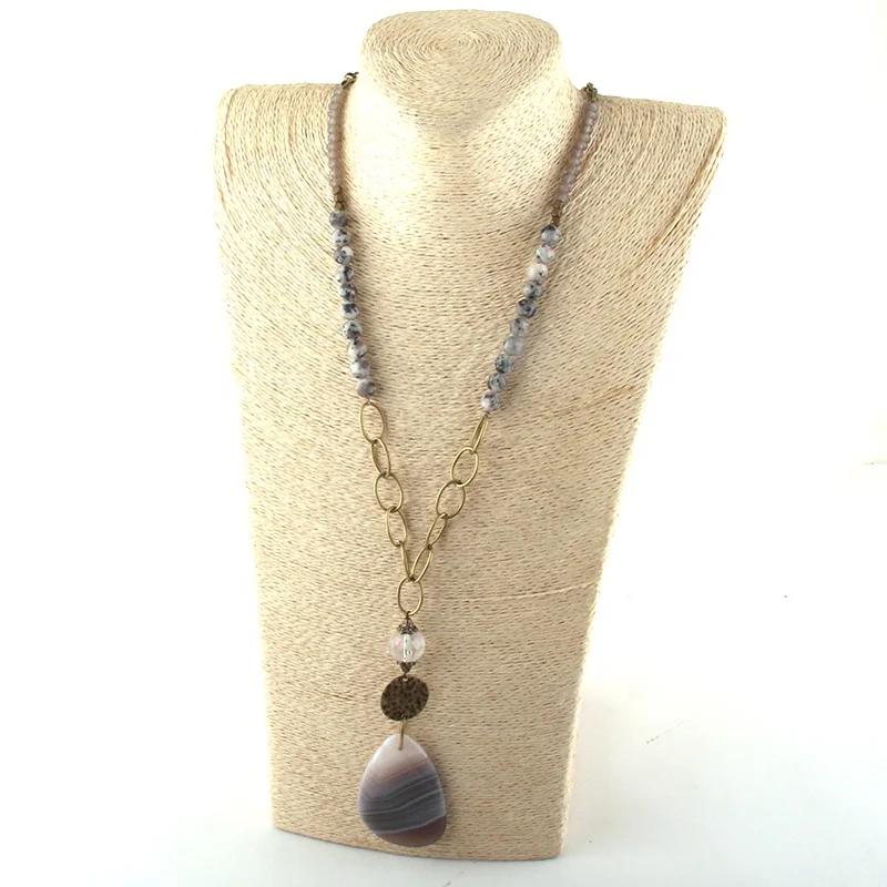 Women Ethnic Lady Summer Bronze Chain Necklace Stone Drop Pendant Necklace Crystal Glass beads necklace 
Women Ethnic Lady Summer Bronze Chain Necklace Stone Drop Pendant Necklace Crystal Glass beads necklace