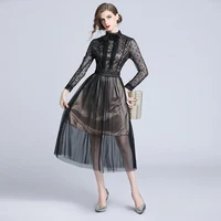 Factory Directly Sale top quality new beauty temperament lace waist wedding medium length casual formal women black dress
Factory Directly Sale top quality new beauty temperament lace waist wedding medium length casual formal women black dress