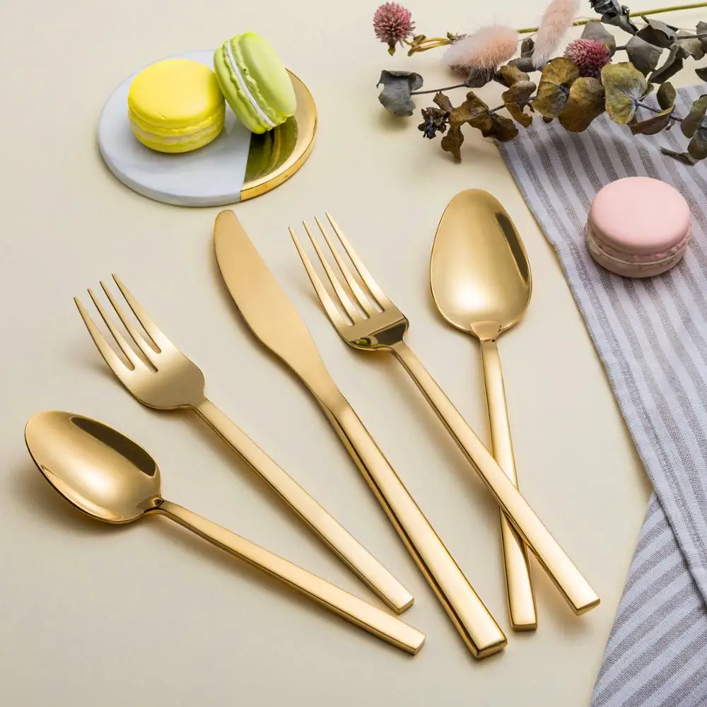 Wholesale P&T Gold Flatware stainless steel cutlery set 304 material knife fork spoon for wedding, Natural color
Wholesale P&T Gold Flatware stainless steel cutlery set 304 material knife fork spoon for wedding, Natural color