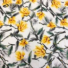 High quality yellow flower design wholesale reactive digital printing in cotton clothing fabric