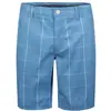 Men's Blue Fashion Grid 100% Polyester Classic-Fit Lightweight Bright Best Mens Golf Shorts
