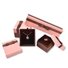 Wholesale Luxury Earrings Box Custom Logo Pink Jewelry Box With Ribbon Boite A Bijoux