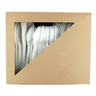 EcoNewLeaf Party Biodegradable Utensils Disposable Tableware Set 7 inch Corn Starch Cutlery of 100