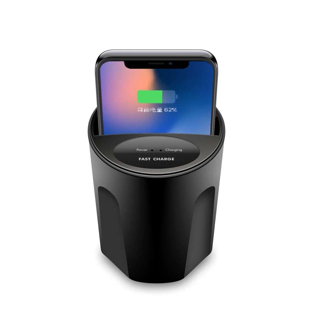 Amazon top seller innovation 2019 Car Wireless Charger Cup, StandQi Charging Pad with USB Output for smartphones cell phone - ANKUX Tech Co., Ltd