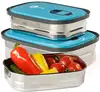 3pcs BPA Free Leak Proof Healthy Stainless Steel Food Containers Bento Lunch Box Set for Kids Adults Outdoor Picnic Meals