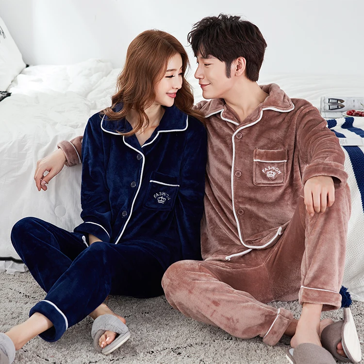 Wholesale Light Brown And Dark Blue Lovers Full Length Long Sleeve Winter Soft Flannel Pajamas
Wholesale Light Brown And Dark Blue Lovers Full Length Long Sleeve Winter Soft Flannel Pajamas