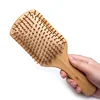 Custom Wholesale Bamboo Detangling Massage Hair Straightener Brush