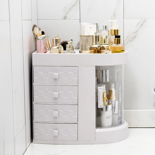 

pvc big Makeup Organizer Drawers Acrylic drawer Cosmetic Jewelry Storage Case Display Boxes for Bathroom Dresser and Countertop